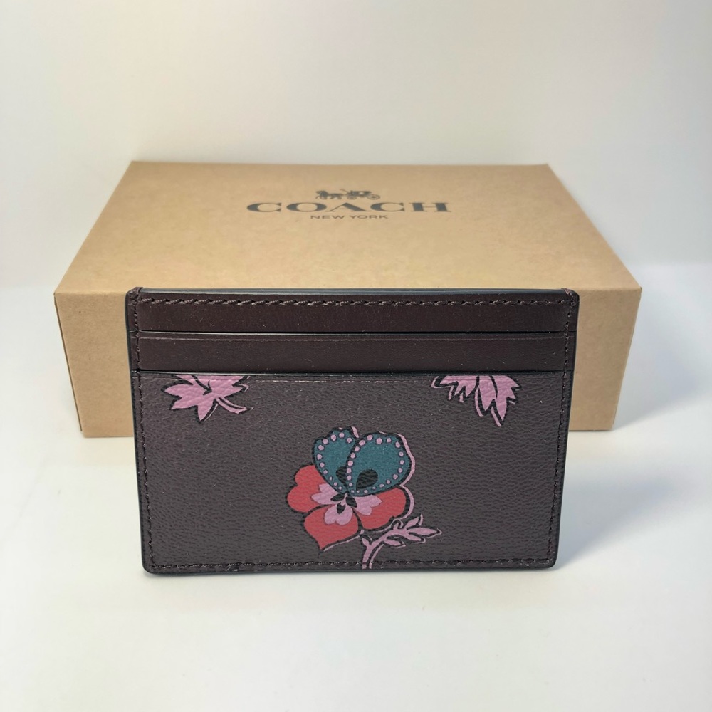 Coach Wildflower Print Coated Canvas Card Case - Picture 3 of 4